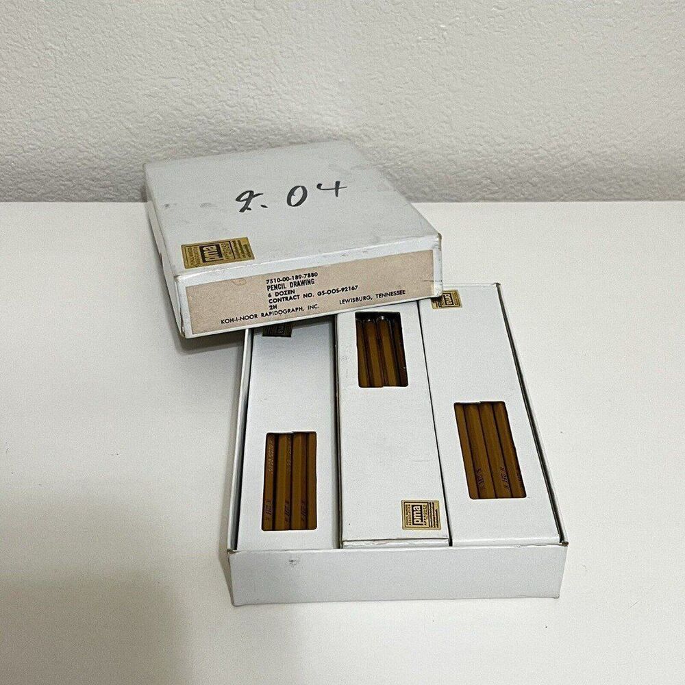 Vintage KOH-I-NOOR Drawing Pencils 1500 2H Lot of Boxes USA Super Resin Bond NEW